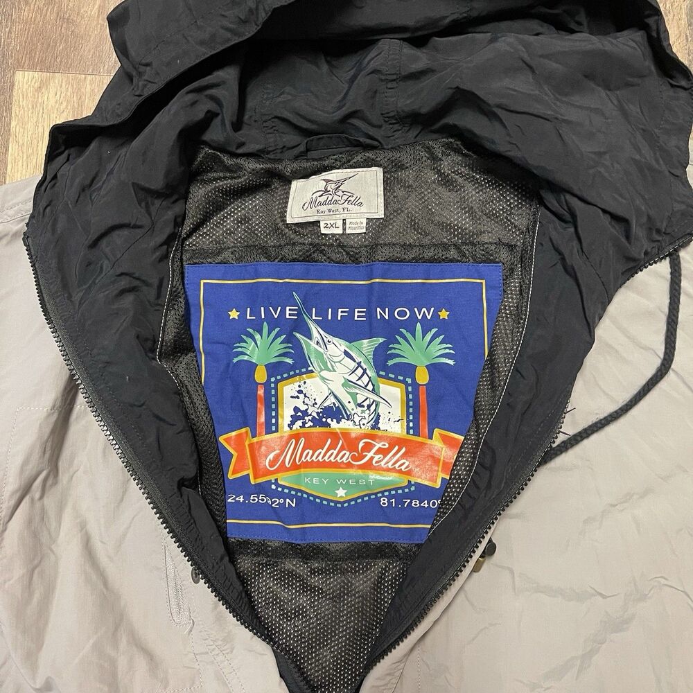 Madda Fella Men’s Windbreaker Jacket Size 2XL Hurricane Hunter Wind & Water - Picture 4 of 7